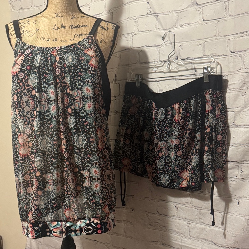 SWIM by Cacique 2 pc Swimwear with Floral Pattern with coverup style -no wire